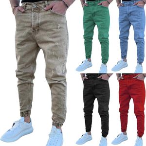 Herren Jeans Herren Y2K Distressed Ly entworfener gelegentlich gewaschener kundenspezifischer Logo Stylish zerrissenes Loch Skinny Denim Hosen