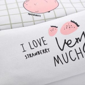 Fresh Cute Fruit Canvas Pencil Case Strawberry Pomegranate Zipper Pen Case Big Capacity School Supply Student Stationery