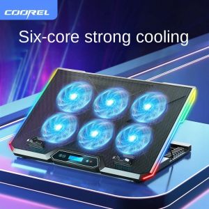 Pads Gaming Laptop Cooler for 1217 Inches Radiator with Six Fans RGB Light Laptop Cooling Pads Notebook Stand Height Adjustable