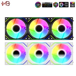 Kylning wovibo 120mm uni fläkt trådlös pwm 4pin ventilador rgb pc datorfodral kylkylare 12 cm 5v argb ventilateur aura sync