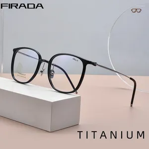 Sonnenbrillen Frames Firada Mode Ultra leichte Brillen Retro Square Titan transparente Brille verschreibungspflichtiger Brillenrahmen für Männer Frauen