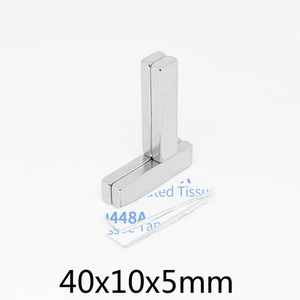 2/5/10/15/20pcs 40x10x5mm Blok Güçlü Nadir Toprak Mıknatısı 3M Bantlı 40*10*5 Dikdörtgen Neodimyum Mıknatıs Sac 40x10x5 40*10*5