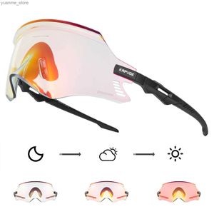 Outdoor Eyewear RED Photochromic Sunglasses Bike Cycling Glasses Cycl Sports for Men UV400 Cycling Glasses Mountain Bicycle Goggles Eyewear Y240410