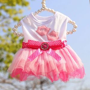 Cat Clothes Dog Wedding Dress Cotton Lace Floral Large Bowknot Pet Summer Clothing For Small Medium Supplies 240328