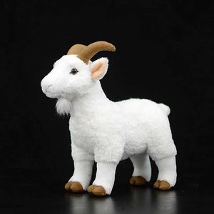 Плюшевые кукол Оригинальная серия животных ранчо Симпатичная симуляция Baishan Sheep Mountain Lifetime Plush Toy Doll Dildrens День рождения J240410