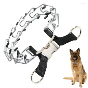 Dog Collars Chain Puppy Training Choke Collar With Quick Release Metal Lock Buckle Adjustable Pet Accessories