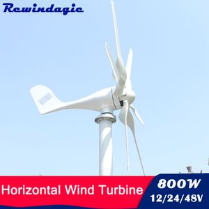 Windmill 800W Horisontell vindkraftverk med styrenhet Låg start 3-fas AC 12V 24V 48V Axis Generator Free Energy Power