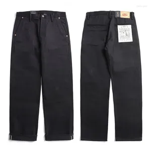 Calça de jeans masculino calças negras de ourela jeans chino ajuste