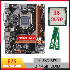 マザーボードB75マザーボードキットコアi5 3570 CPU LGA 1155 DDR3メモリ8GB B75マザーボードコンボキットミニPC ITXマザーボード