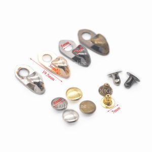 20 Stcs Metall 19,5 mm Stiefel Haken Özelschnalel mit Nieten zum Reparaturklettern Wanderschuh Nickel Bronze-Schwarz-Black Ligh-Gold