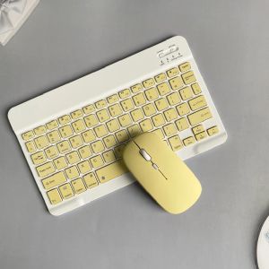 Combos Tablet Wireless Bluetooth Keyboard Mouse Set For Laptop Phone iPad Samsung Xiaomi Huawei iOS Android Windows Yellow White Black