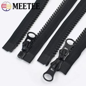 1 st 60-300cm 5# 8# Harts Zipper Double Slider Zip Black White Single Puller Open-end dragkedjor Kläder Syblock Reparera Accessory