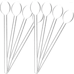 Forks 8 PCs Clear Glass Spoon Drink Bata pequenas colheres de sobremesa de metros de chá de chá de barra