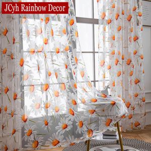 Floral Sheer Curtains For Living Room Bedroom Door Tulle Curtains Voile Kitchen Curtains For Window Kids Baby Room Curtain