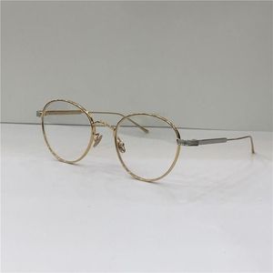 Ny modedesigner Optiska glasögon 0009 Metal Round Frame Retro Modern Style Transparent Lens kan vara receptbelagda linser262r