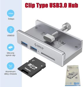 Hubs USB 3.0 Hub Clamp Adapter Aluminum 4port USB -разветвитель с кардами USB Data Cable Expander для 2021 года IMAC /ноутбук /ПК