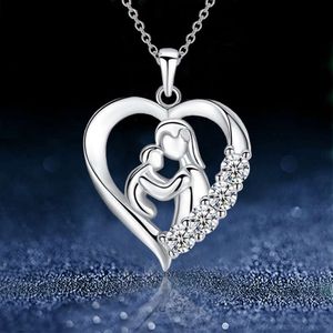 Fashionable Mother and Son Concentric Love Pendant Necklace