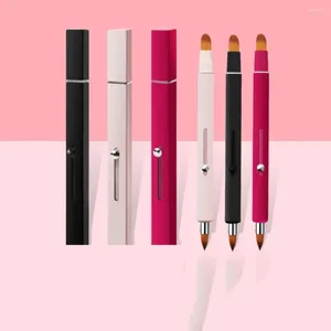 Makeup Brushes Infällbar läppborste Lipstick Gloss Dual Use Beauty Tools med Protect Cap