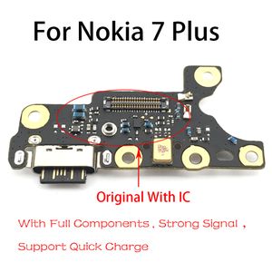 CARREGEM USB ORIGINAL PORT Jack Dock Connector Flex Cable para Nokia 7 Plus Charging Board