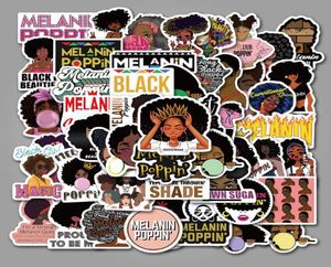 50 não repetitivos inspiradores menina negra melanin poppin adesivos de notebook Luggage scooter carrinho de laptop skateboard cars stic2352836