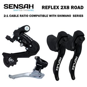 Sensah Groupset Reflex 2x8 hastighetsbromsspak för vägcykelskiftare cykel derailleurs Kompatibla Sora Tiagra Claris Sensah Pro