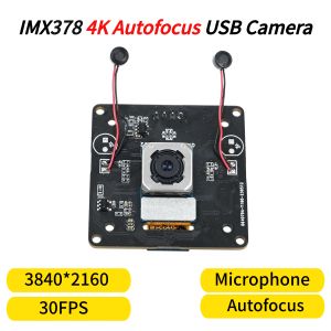 WebCams IMX378,4KオートフォーカスUSBカメラモジュール、マイク付きUSBカメラモジュール、30fps 3840x2160、ライブストリーミング用WebカメラHD 8MP AF、プラグアンドプレイ用