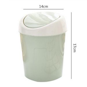 PP Material Shake Lid Small Trash Can Living Room Desktop Plain Color Paper Basket Home Table Coffee Table Mini Trash Can