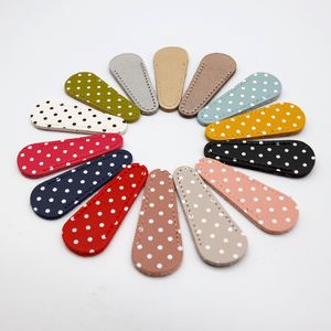 1x Cute dots leather Nipper Cover Protective Sleeve For Nail Cuticle Scissors Manicure Pedicure Tools Dead Skin Tweezers Cap