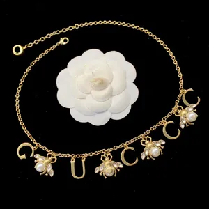 Kvinnors designer choker halsband armband örhängen bi hänge halsband koppar lyx varumärke för lady fest gåvor