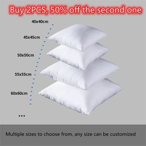 100%bawełniana standardowa biała poduszka poduszka poduszka rdzeń sofa fotelik samochodowy domowe dekoracje wnętrz poduszki 30x3040x4045x4560x80cm 240325