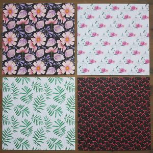 6 '' Blumen gemusterte Scrapbooking Packs Paper Handgemachte Handwerkspapierkarte DIY -Foto Album Scrapbook Hintergrundpolster Papier