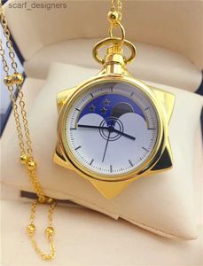Карманные часы Crystal Star Cartoon Anime Pocket Подвесное ожерелье косплей колье металлические подвесные украшения для женщин Quartz es Y240410