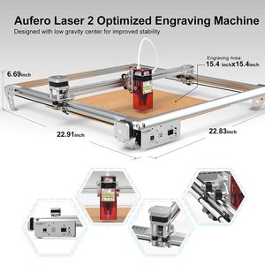 Aufero kraftfull 10W lasergraver trä maskin y-aixs roterande rullen z-axel lyftanordning gravering av skärverktyg metall läder