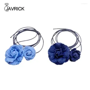 Anhänger Halsketten Stoff Blume Halskette einzigartige Schlüsselbeutelkettenmaterial für Hochzeiten Geburtstage und Partys geeignet