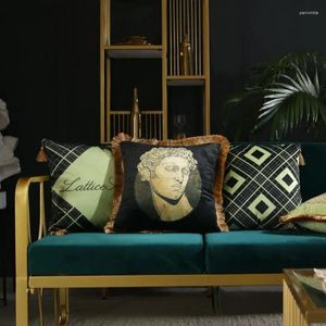Kissen American Artistic Modern Girl Man Velet Painting Home Kunstdekoration Sofa werfen Sie die Softbedeckung der Gemeinde Cotton Cotton