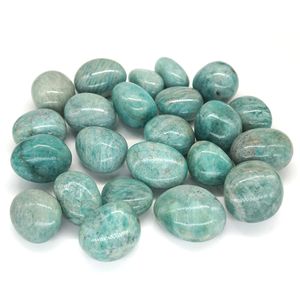 Natural Amazonite Round Tumbled Stone Healing Crystal Quartz Material Prov Partihandel Lot Gemstone Home Aquarium Decoration