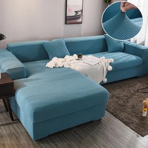 Sandalye, oturma odası için modern düz renkli jakard kanepe kapağı kapsar su geçirmez elastik polyester streç kanepe kayma ücretsiz