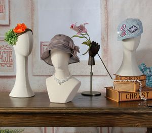 Canvas Female Mannequin Head For Display Hats Wig Scarves Headsvesves Halsband smycken Insertable Needle Foam Tyg Model Head