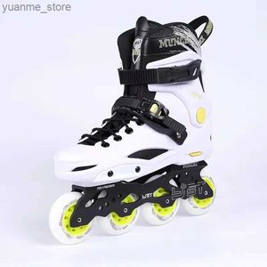 Patins em linha patins profissionais fantasia plana roller patins sapatos para crianças adultas com treinar as quatro rodas Slalom Sliding Racing Patines Sneakers Y240410