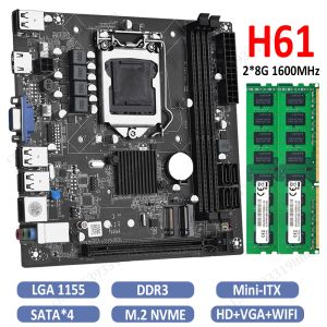 マザーボードH61マザーボードLGA1155 DDR3メモリITX H61SデスクトップコンピューターNVME M.2 SSD WIFI HDMICAPTIBLE 1.3 VGAインターフェイス