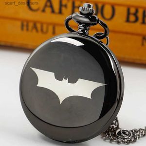 Relógios de bolso personalizados Colar de bolso de impressão de morcego legal para meninos e crianças Quartz Pingente Clock Presente RELOJ DE BOLSILLO Y240410