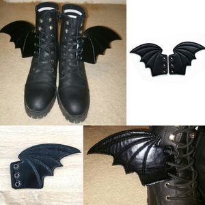 Личность Pu Shoe Accessories Accessories Big Bats Black Shoe Wings Ornament Show Halloween Bat Party Fun Fun Skate Shoes Diy Decorations