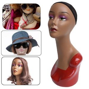 Manikin testa con spalla realistica femminile manichino testa busto parrucca display che produce un supporto per il trucco per lo styling per le parrucche cappelli per capelli