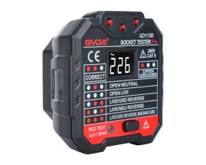 GVDA Socket Outlet Tester Voltage Detector Electric Circuit Breaker Finder Ground Zero Line US EU UK Plug Polarity Phase Check