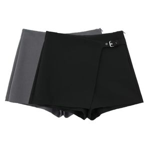 TRAF Asymmetrical Skirt Pants Womens Shorts Mini Hight Waist Zipper Woman Fashion 240407