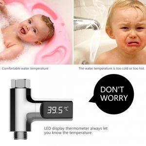 Dusch Thermometer Dusch Bath Faucet LED Digital Dusch Thermometer Battery Free Synlig exakt realtid Vattentemperatur