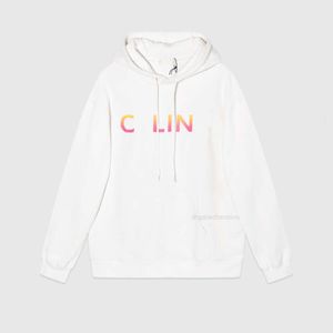 Edition Designerin Cel Women CL und Männer Kapuzenhodie Hood -Kapuze Regenbogenbrief Terry Pullover Unisex Regenbogen -Gradient Print Hoodie Loose Fit Cel SLMA U2DR