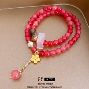 Real Gold Electroplated Flower Pearl Bracelet New Popular verastile Hand String China Chin Chic Quality Handwear Girl