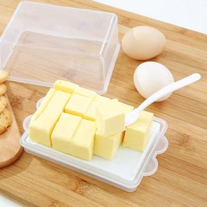 صندوق تخزين القطع الزبدة شفافة كبيرة السعة منخفضة درجة الحرارة مقاومة الثلاجة مربع الجبن الاحتفاظ