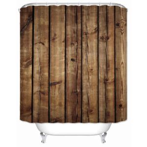 Rustic Shower Curtain, Vintage Vertical Wood Planks Distressed Rustic Hardwood Design,Cloth Fabric Bathroom Decor Set with Hooks